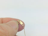 10k Yellow Gold Round Cut Sapphire and 8pt Diamond Necklace and Earring Set
