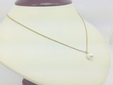 10k Yellow Gold Genuine Pearl June Birthstone Necklace