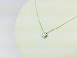 14k Yellow and White Gold Round Cut 6pt Diamond Solitaire Necklace