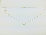 14k Yellow and White Gold Round Cut 6pt Diamond Solitaire Necklace
