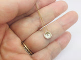 14k Yellow and White Gold Round Cut 6pt Diamond Solitaire Necklace