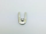 14k White Gold Round Cut 2.5pt Diamond Initial 'U' Horseshoe Pendent