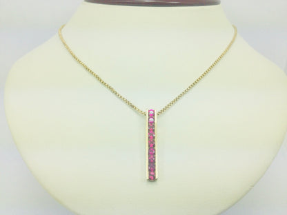 14k Yellow Gold Round Cut 45pt Tourmaline Necklace