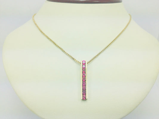 14k Yellow Gold Round Cut 45pt Tourmaline Necklace
