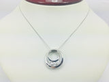 10k White Gold Round Cut 0.30ct Diamond Trinity Circle Necklace
