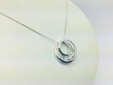10k White Gold Round Cut 0.30ct Diamond Trinity Circle Necklace