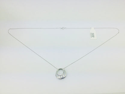 10k White Gold Round Cut 0.30ct Diamond Trinity Circle Necklace