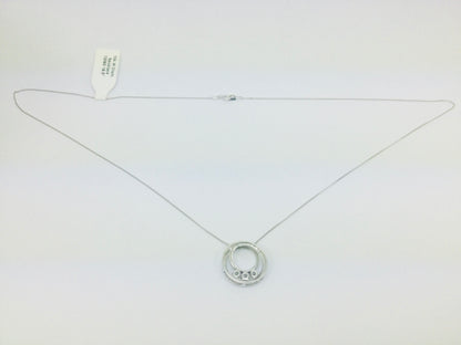 10k White Gold Round Cut 0.30ct Diamond Trinity Circle Necklace