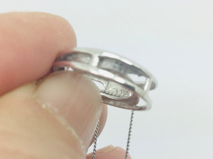 10k White Gold Round Cut 0.30ct Diamond Trinity Circle Necklace
