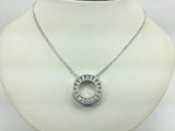 19k White Gold Round Cut 0.54ct Diamond Eternity Pendent and 18k White Gold Chain Necklace