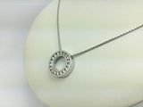 19k White Gold Round Cut 0.54ct Diamond Eternity Pendent and 18k White Gold Chain Necklace