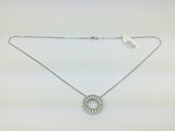 19k White Gold Round Cut 0.54ct Diamond Eternity Pendent and 18k White Gold Chain Necklace