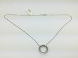 19k White Gold Round Cut 0.54ct Diamond Eternity Pendent and 18k White Gold Chain Necklace