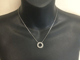 19k White Gold Round Cut 0.54ct Diamond Eternity Pendent and 18k White Gold Chain Necklace