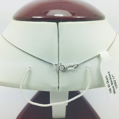 10k White Gold Round Cut 0.33ct Diamond Row Set Wave Necklace