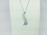 10k White Gold Round Cut 0.33ct Diamond Row Set Wave Necklace