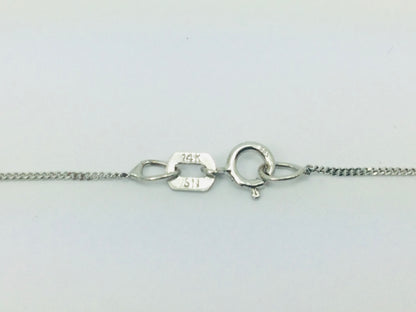 10k White Gold Round Cut 0.33ct Diamond Row Set Wave Necklace