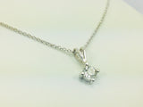 14k White Gold Round Cut 0.5ct Diamond Solitaire Necklace