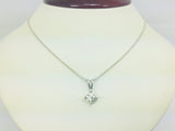 14k White Gold Round Cut 0.5ct Diamond Solitaire Necklace