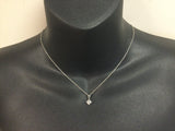 14k White Gold Round Cut 0.5ct Diamond Solitaire Necklace