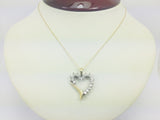 10k Yellow Gold Round Cut 50pt Diamond Heart Necklace