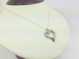 10k Yellow Gold Round Cut 50pt Diamond Heart Necklace