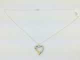 10k Yellow Gold Round Cut 50pt Diamond Heart Necklace