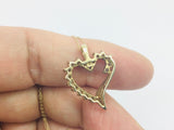 10k Yellow Gold Round Cut 50pt Diamond Heart Necklace