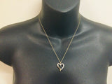 10k Yellow Gold Round Cut 50pt Diamond Heart Necklace