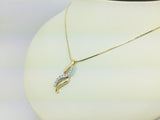 18k Yellow Gold Round Cut 0.23ct Diamond Row Set Wave Necklace