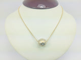 10k Yellow Gold Round Cut 0.27ct Diamond Ball Necklace