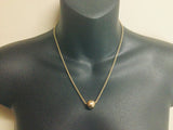 10k Yellow Gold Round Cut 0.27ct Diamond Ball Necklace