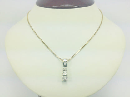 10k Yellow Gold Round Cut 0.50ct Diamond Trinity Row Set Necklace