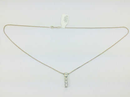 10k Yellow Gold Round Cut 0.50ct Diamond Trinity Row Set Necklace