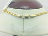 18k Yellow Gold Round And Baguette Cut 1.5ct Diamond Cluster Necklace