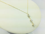 10k Yellow Gold Round Cut 0.24ct Diamond Trinity Row Set Necklace