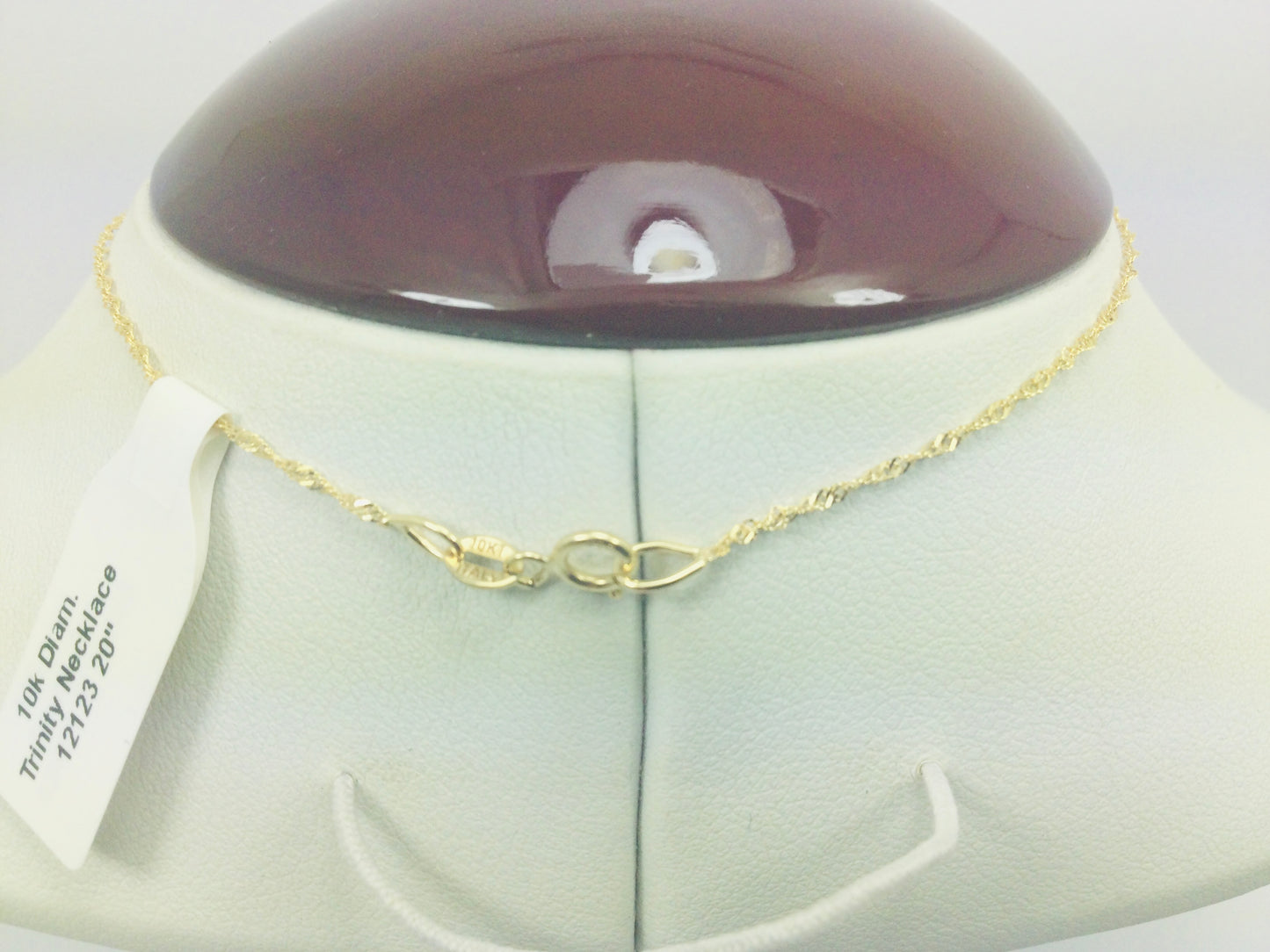10k Yellow Gold Round Cut 0.24ct Diamond Trinity Row Set Necklace