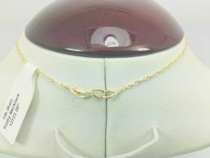 10k Yellow Gold Round Cut 0.24ct Diamond Trinity Row Set Necklace