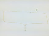 10k Yellow Gold Round Cut 0.24ct Diamond Trinity Row Set Necklace