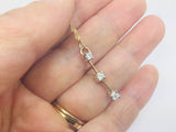 10k Yellow Gold Round Cut 0.24ct Diamond Trinity Row Set Necklace