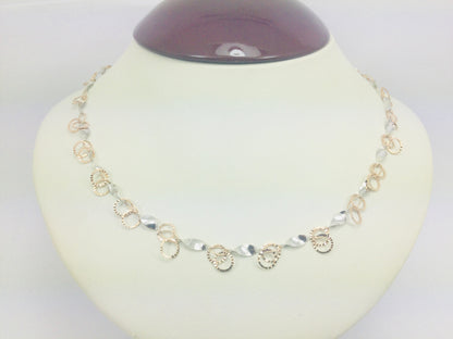 14k Rose and White Gold Chain Necklace