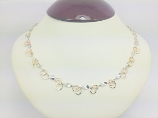 14k Rose and White Gold Chain Necklace