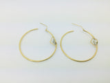 14k Yellow Gold Round Cut 7mm Cubic Zirconia (CZ) Hoop Earrings