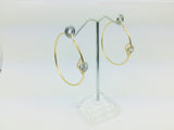 14k Yellow Gold Round Cut 7mm Cubic Zirconia (CZ) Hoop Earrings