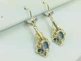 12k Yellow Gold Oval Cut 33pt Blue Topaz December Birthstone & Cubic Zirconia (CZ) Earrings