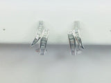 18k White Gold Baguette Cut 85pt Diamond Row Set Earrings