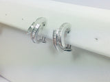 18k White Gold Baguette Cut 85pt Diamond Row Set Earrings