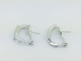 18k White Gold Baguette Cut 85pt Diamond Row Set Earrings