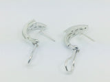 18k White Gold Baguette Cut 85pt Diamond Row Set Earrings