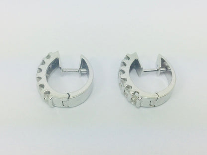 18k White Gold Round Cut 72pt Diamond Row Set Earrings